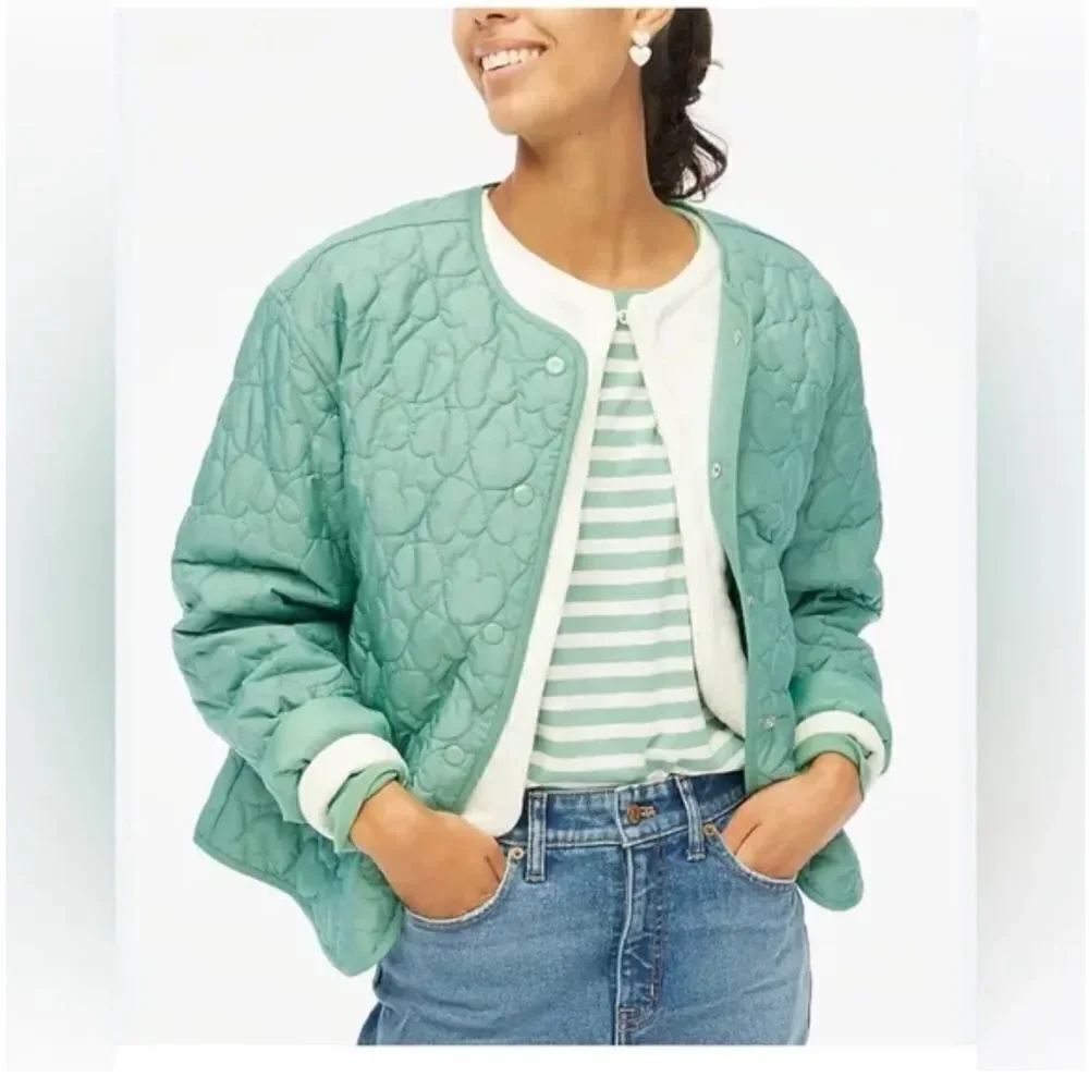 J Crew Quilted Heart Jacket NWT